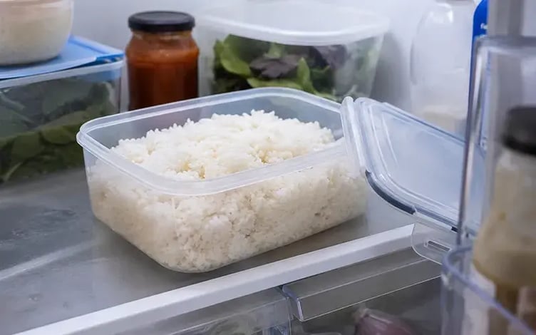 cooked rice in the fridge