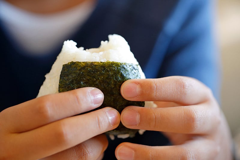 onigir and portion control japanese food healthy