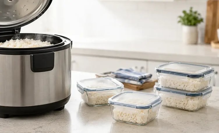 rice split into smaller portions
