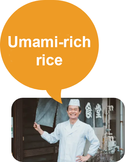 ご飯に旨みがある